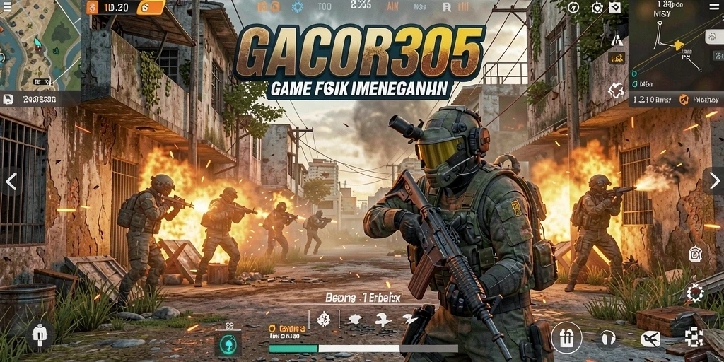 Tangkapan layar utama GACOR305 menampilkan aksi tembak-menembak yang seru.