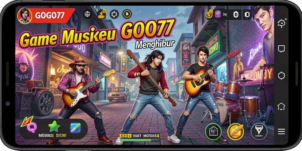 Tampilan gameplay GOGO77 saat bermain musik dengan teman.