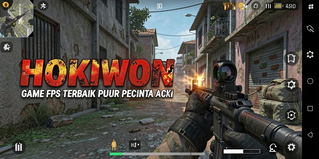 Screenshot HOKIWON menampilkan aksi tembakan yang mendebarkan dan grafis tinggi.