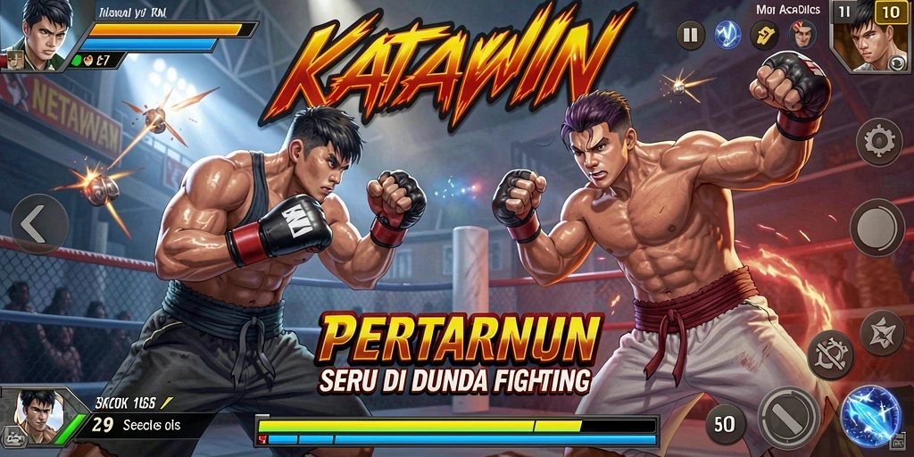 Tampilan gameplay KATAWIN dengan pertarungan yang mendebarkan.