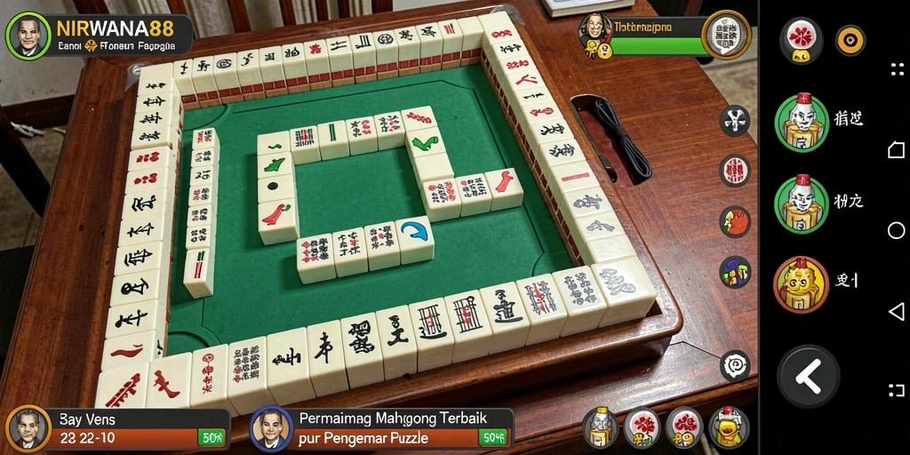 Tampilan gameplay NIRWANA88 yang menarik dan menantang puzzle Mahjong.