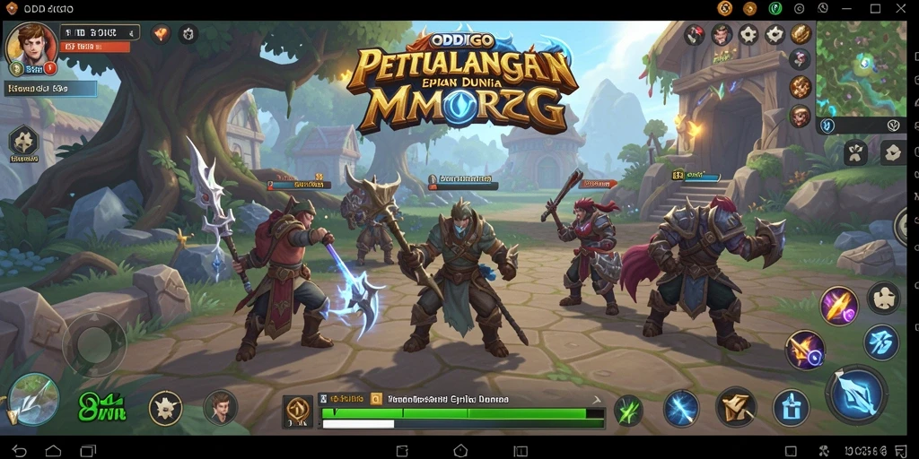 Screenshot gameplay ODDIGO menampilkan pertarungan epik dalam dunia MMORPG.