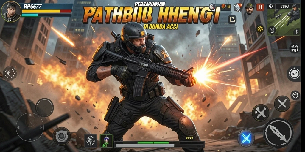 Tampilan seru pertarungan dalam gameplay RP6677.