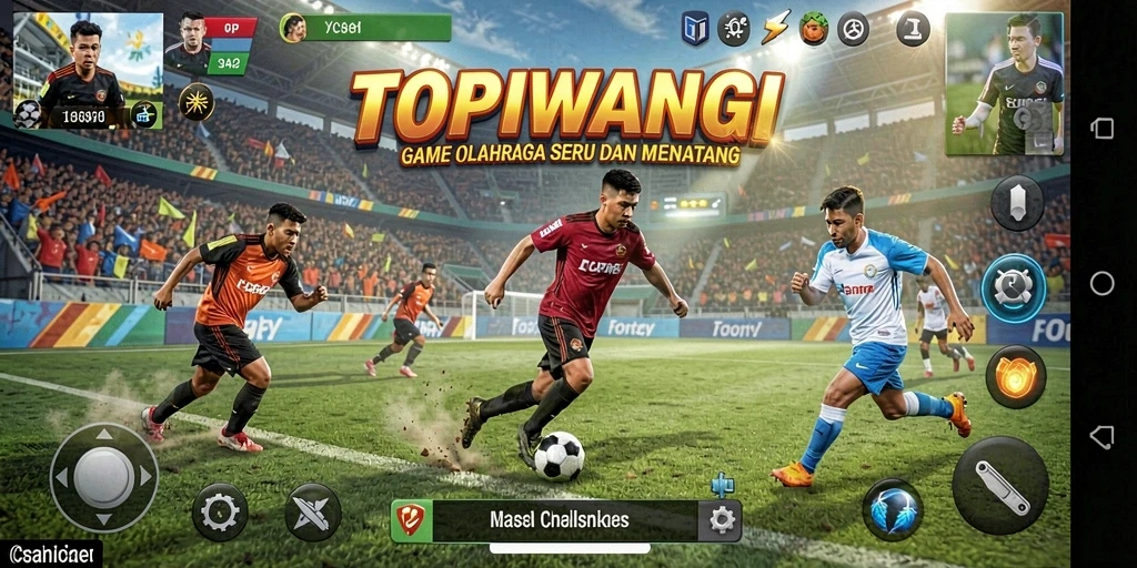 Tampilan gameplay seru dari TOPIWANGI dengan aksi olahraga mendebarkan.