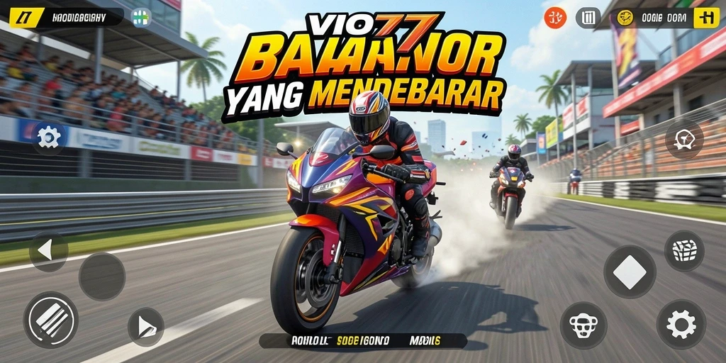 Tampilan menegangkan saat balapan motor di VIO77.