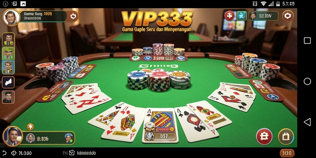 Tampilan seru dari gameplay Gaple di VIP333.